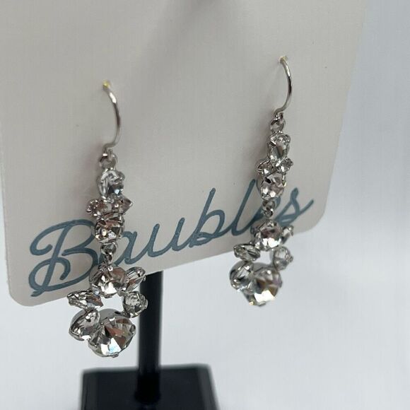 Baubles Silver & Clear Austrian Crystal Chandelier Earrings - Picture 5 of 8